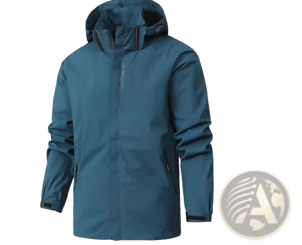Waterproof Hiking Jacket Men Hooded Windbreaker
