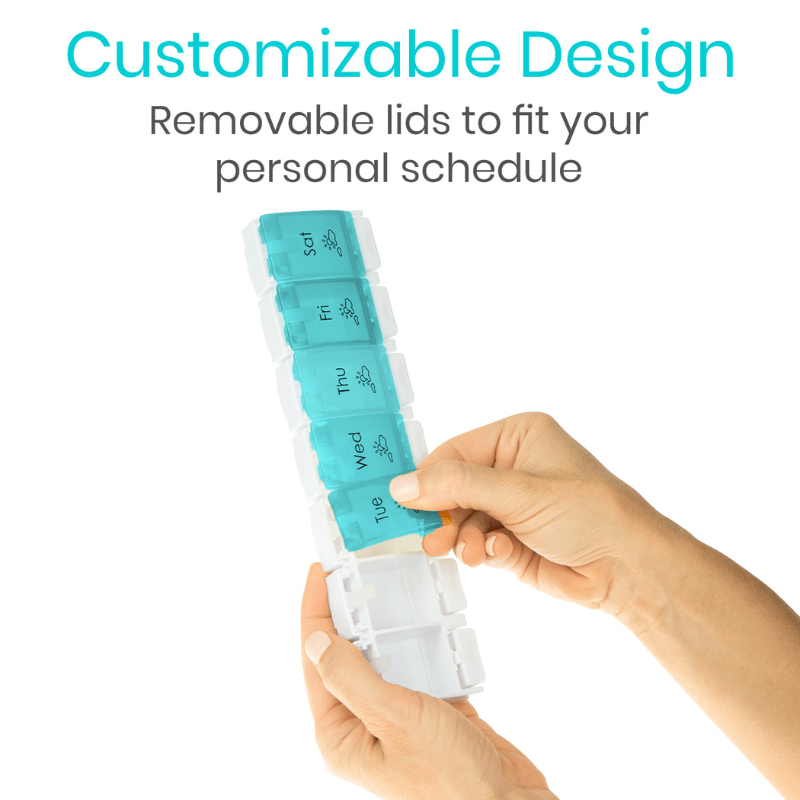 Weekly AM/PM Push Button Pill Planner