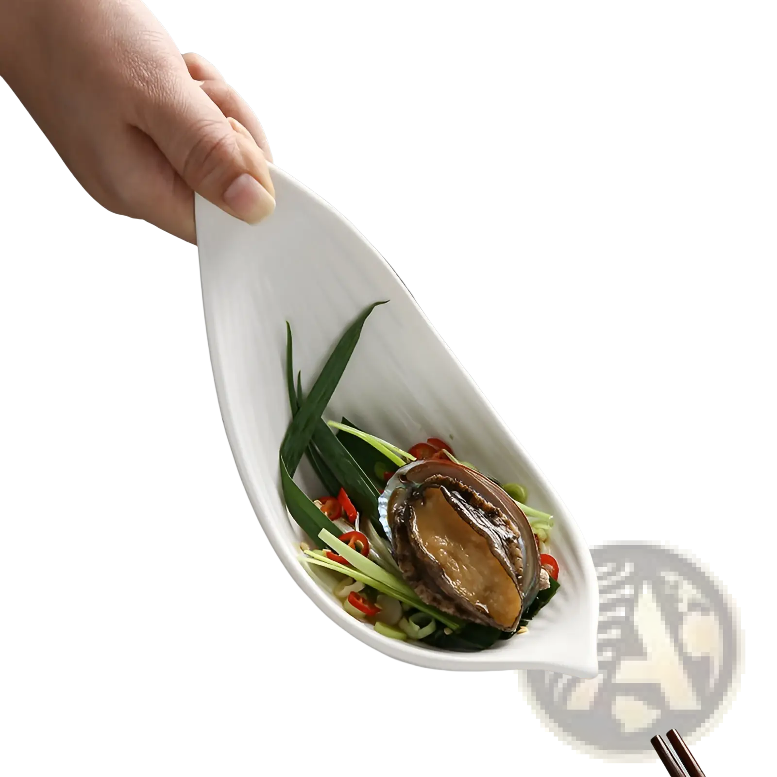 White Leaf Ceramic Plate Irregular Serving Dish