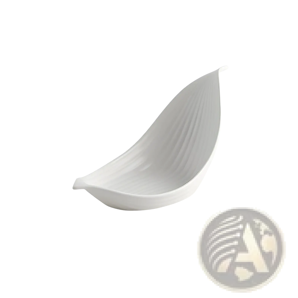 White Leaf Ceramic Plate Irregular Serving Dish