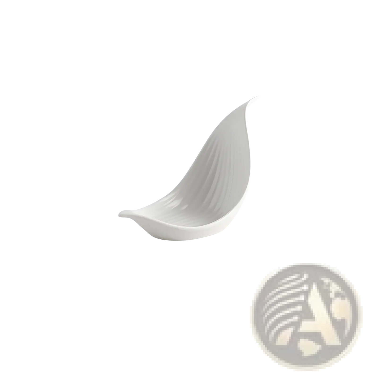 White Leaf Ceramic Plate Irregular Serving Dish