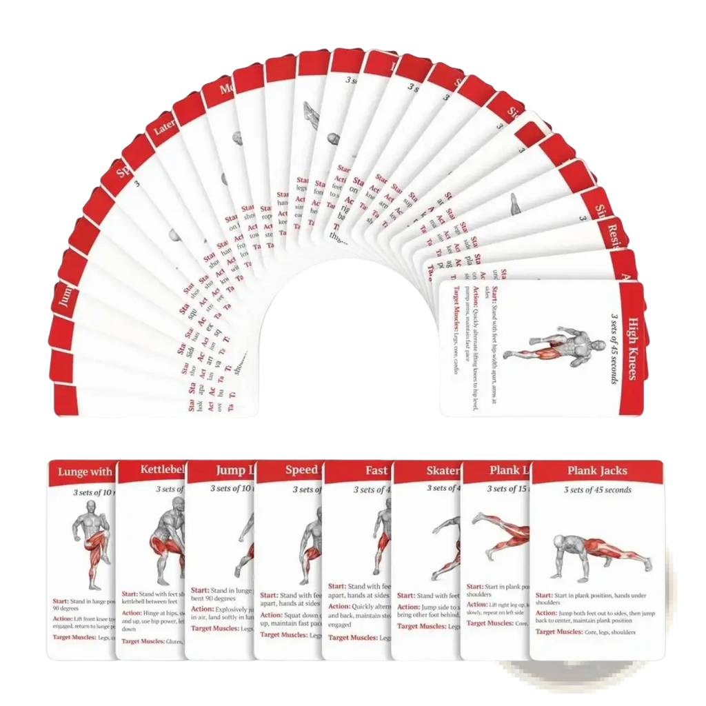 Workout Cards Fitness Exercise Deck for Home and Gym