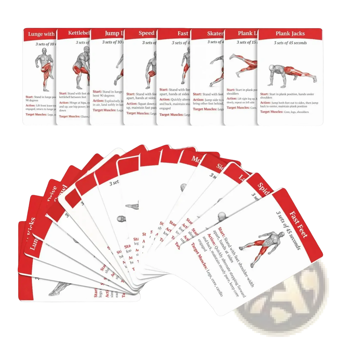 Workout Cards Fitness Exercise Deck for Home and Gym
