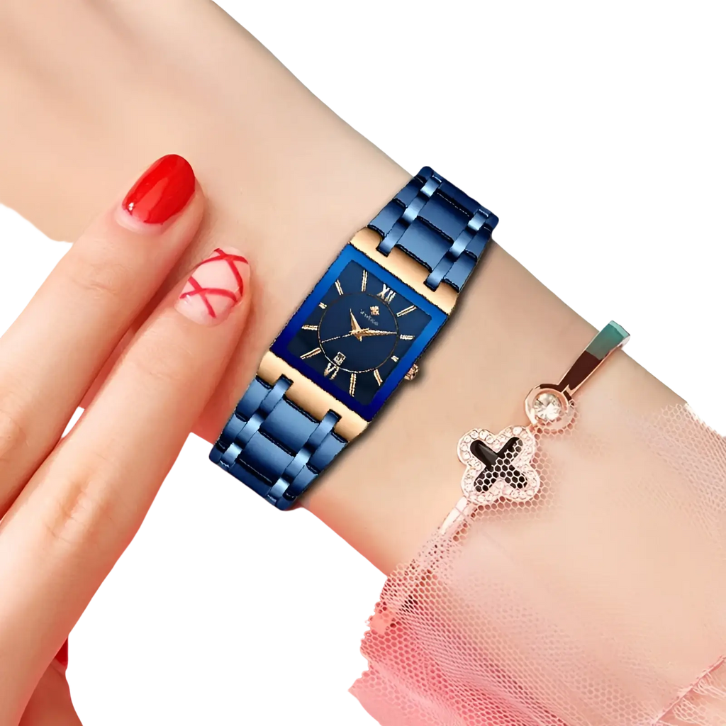 Blue Square Women Watch Luxury Stainless Steel