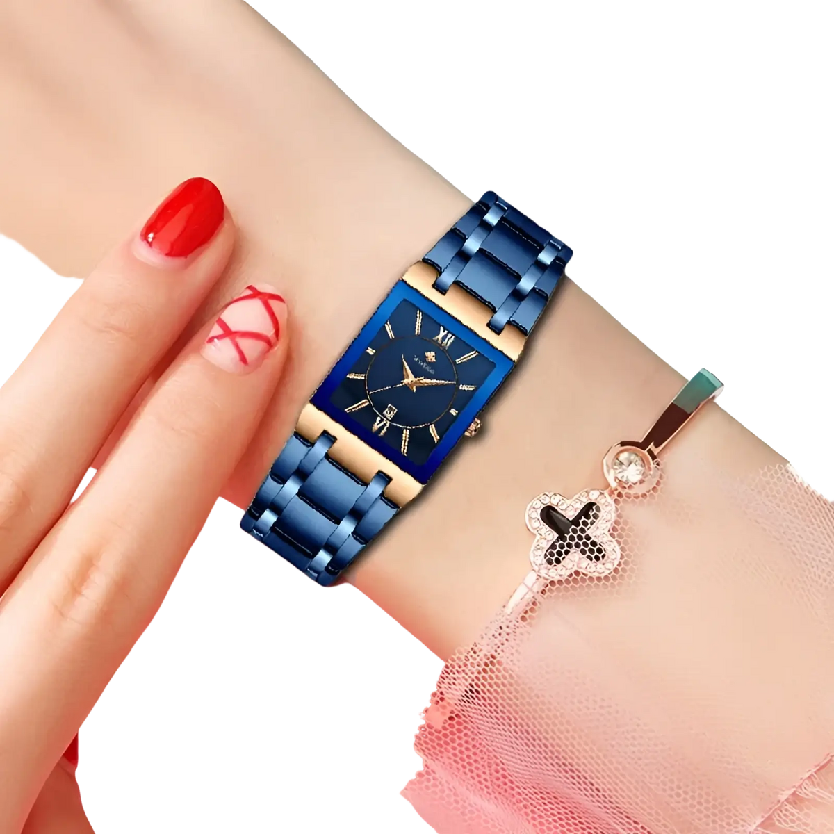 Blue Square Women Watch Luxury Stainless Steel