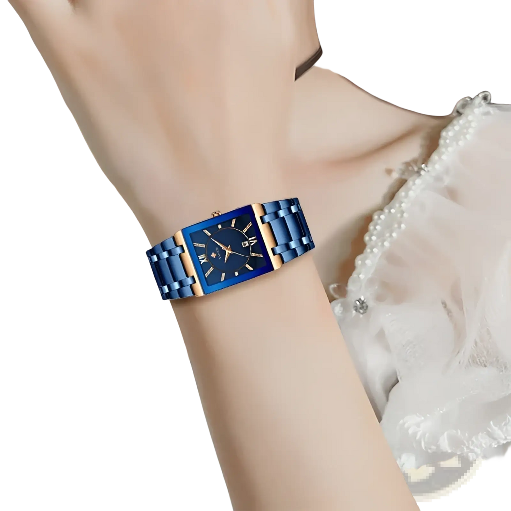 Blue Square Women Watch Luxury Stainless Steel