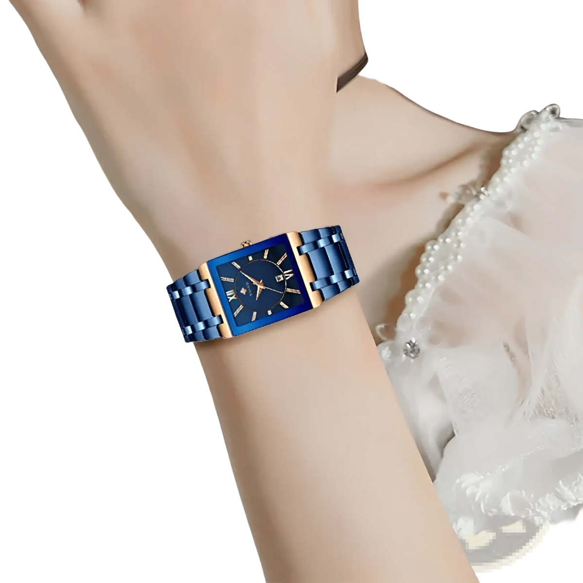 Blue Square Women Watch Luxury Stainless Steel