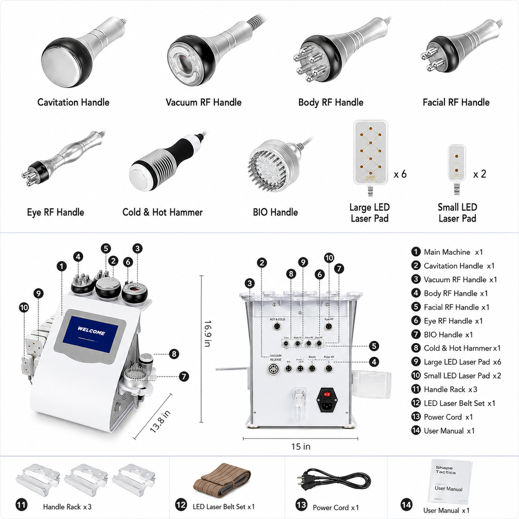 Shape Tactics Cavitation RF Vacuum Skin Tightening System