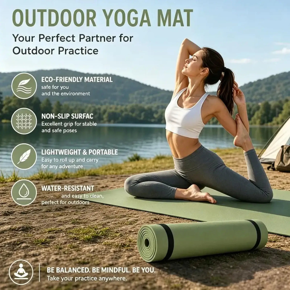Yoga Mat Portable Non-slip Eva Fitness Pad